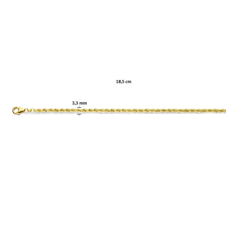 Kordel 3,3 mm massiv 14K Gelbgold