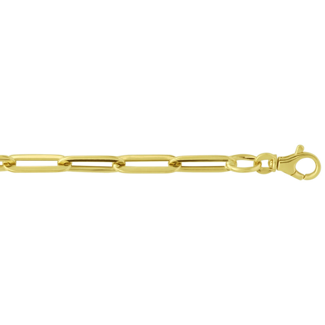 Armband Büroklammer Flachrohr 5,0 mm 19 cm 14K Gelbgold