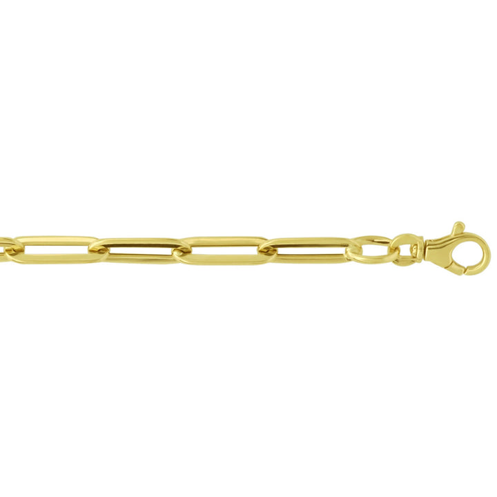 Armband Büroklammer Flachrohr 5,0 mm 19 cm 14K Gelbgold