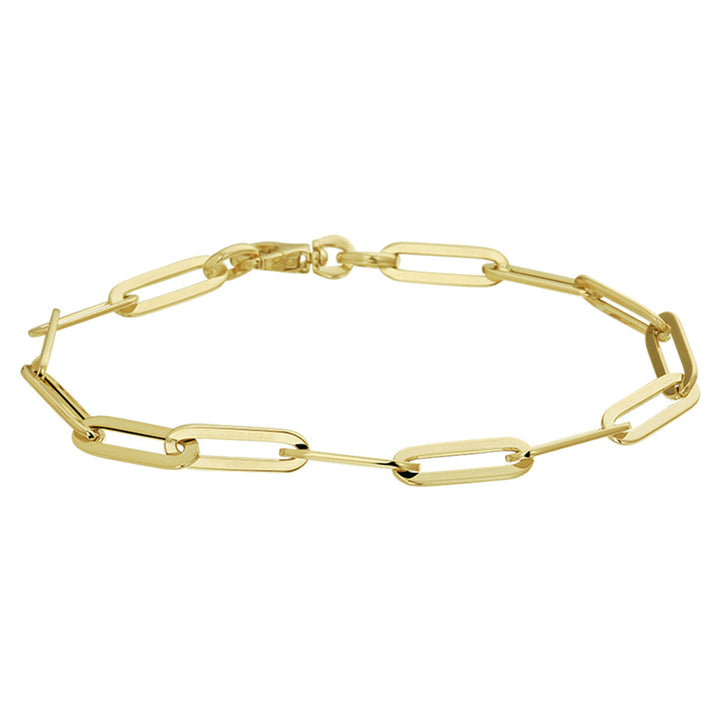 Armband Büroklammer Flachrohr 5,0 mm 19 cm 14K Gelbgold