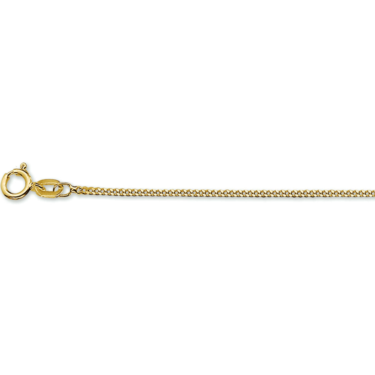 Gourmette mit vierseitiger Schliff, 1,2 mm, aus 14K Gelbgold mit Karabinerverschluss