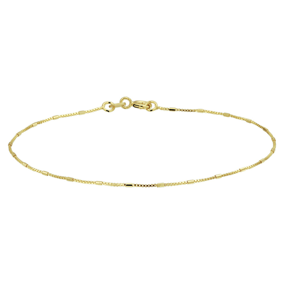 Armband aus 14K Gelbgold mit venezianischen und 0,9 mm Stäbchen-Elementen, 18 cm lang