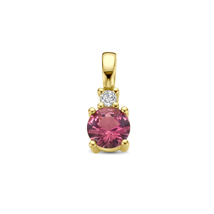 Anhänger mit Geburtsstein und Diamant 0,02 ct H P1 14 K Gelbgold