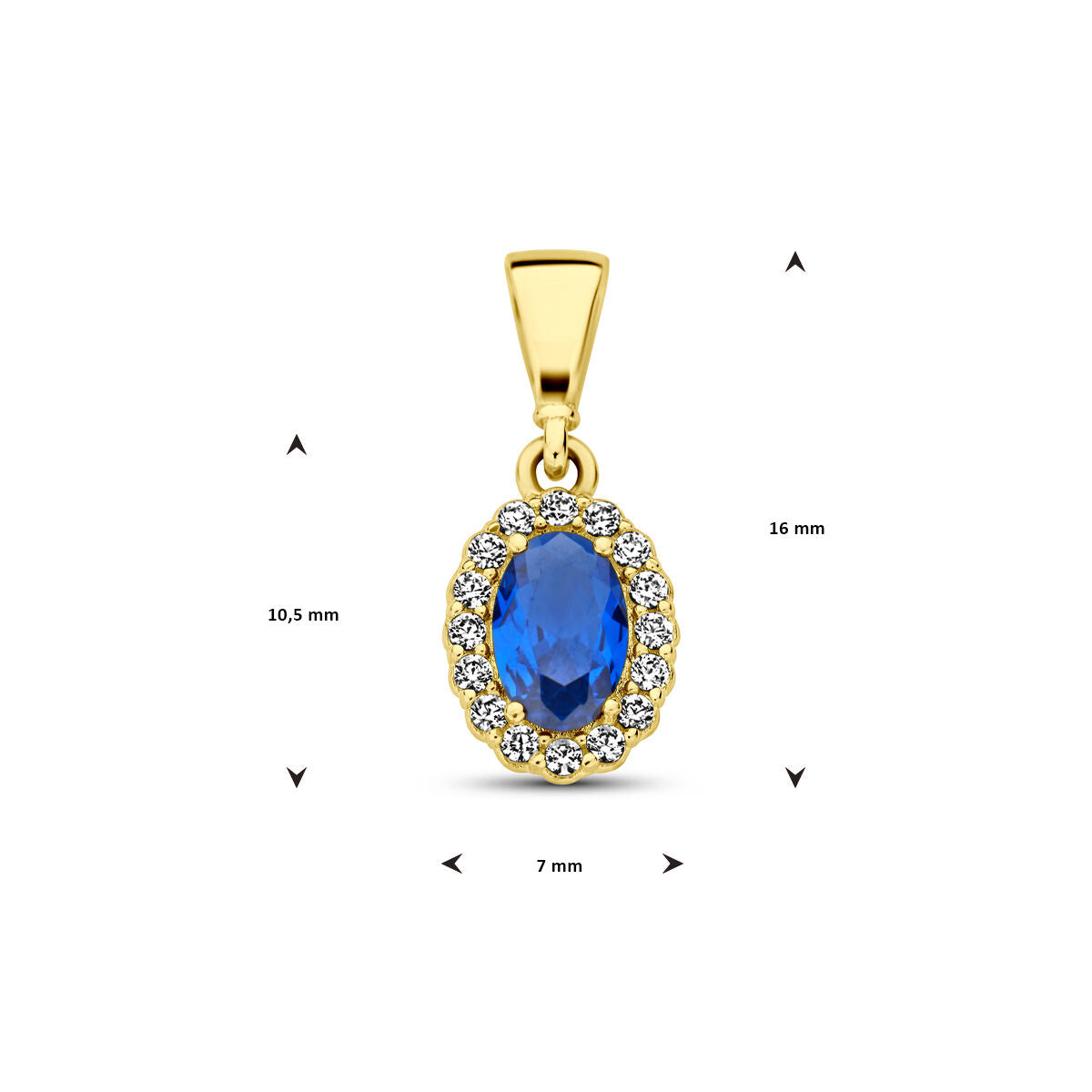 Anhänger mit Geburtsstein-Zirkonia aus 14-karätigem Gelbgold