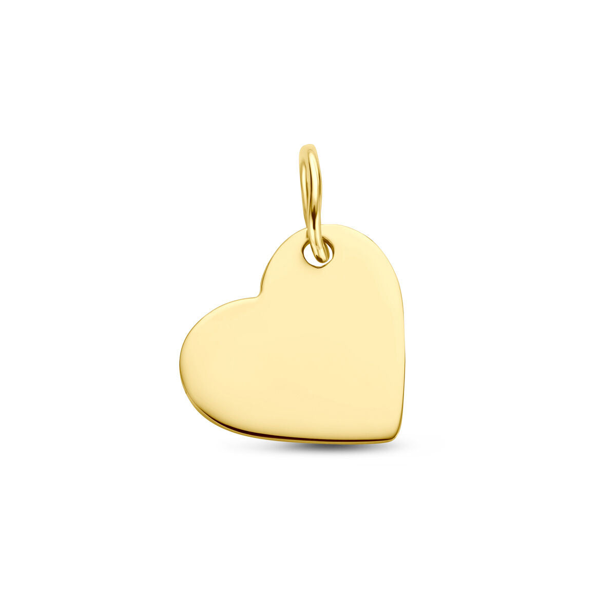Gravierte Herz-Anhänger aus 14K Gelbgold mit glatter Oberfläche