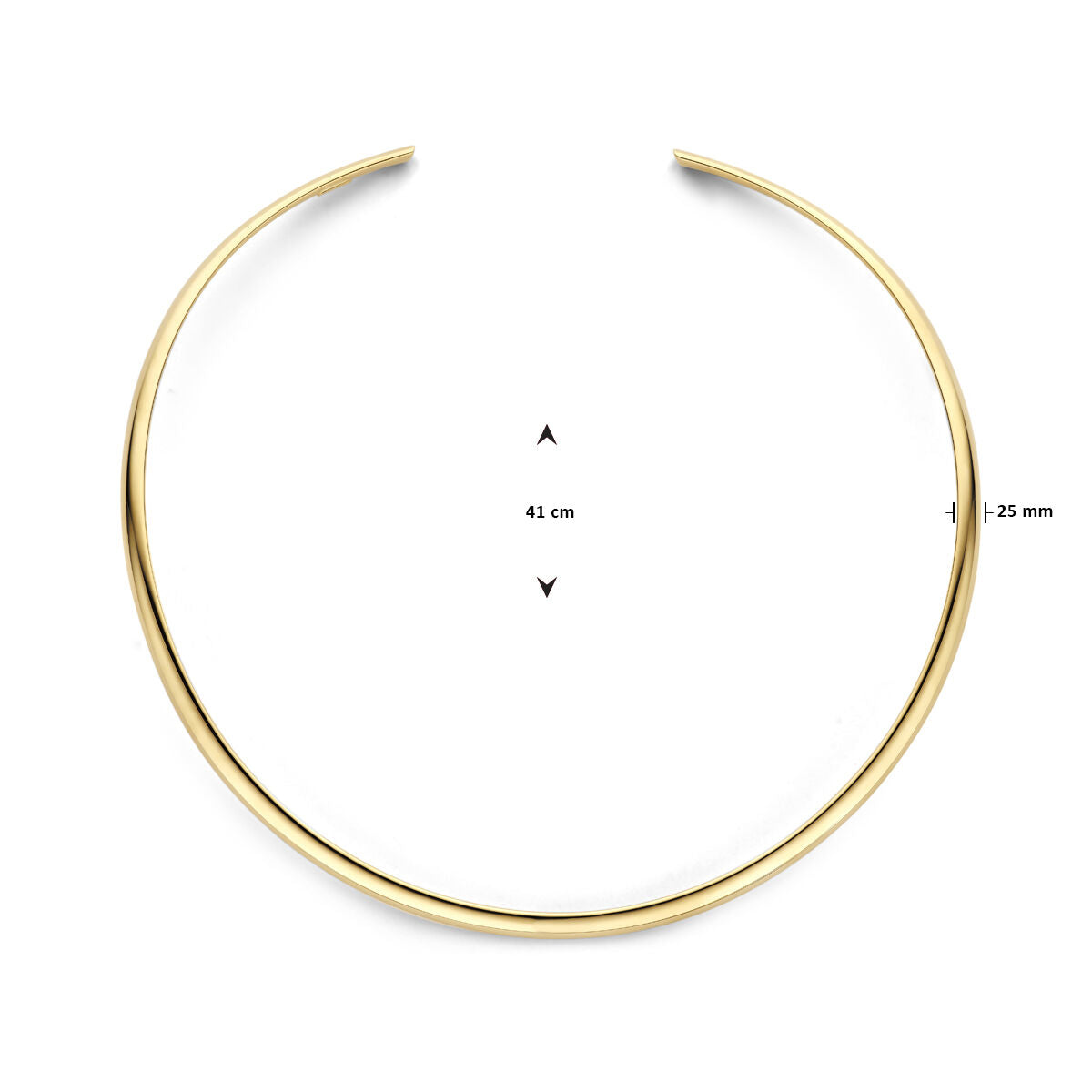 Collier Spange ovale Röhre 14K Gelbgold