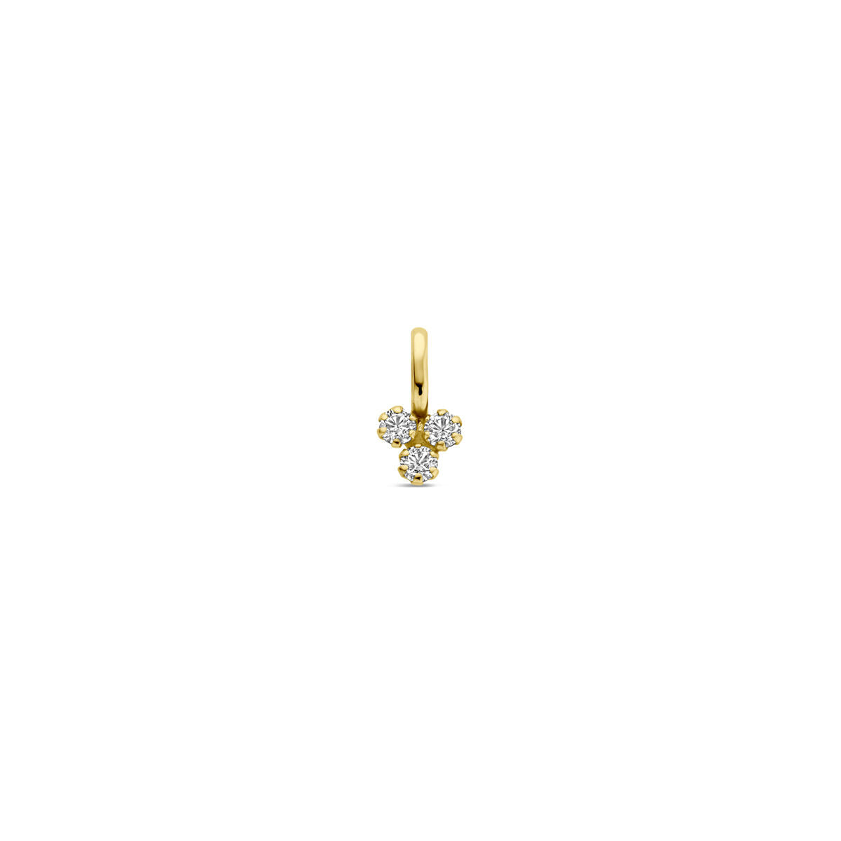 Hänger aus 14K Gelbgold mit Zirkonia-Steinen in Form eines Kreuzes