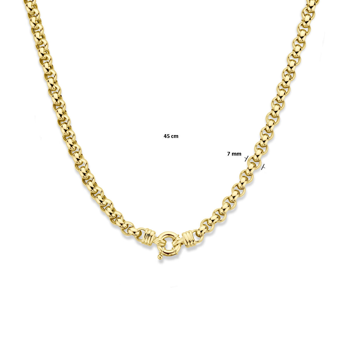 Jasseron-Halskette 7 mm 45 cm 14K Gelbgold