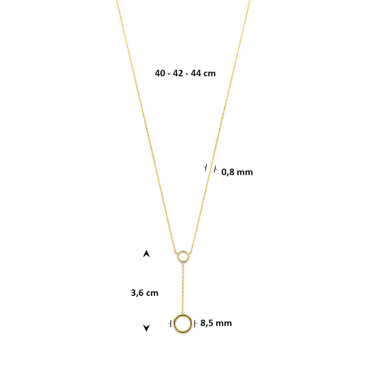 y-collier rondje 14K geelgoud