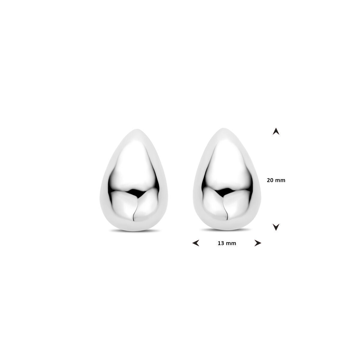 Ohrstecker Tropfen 20 mm Silber rhodiniert