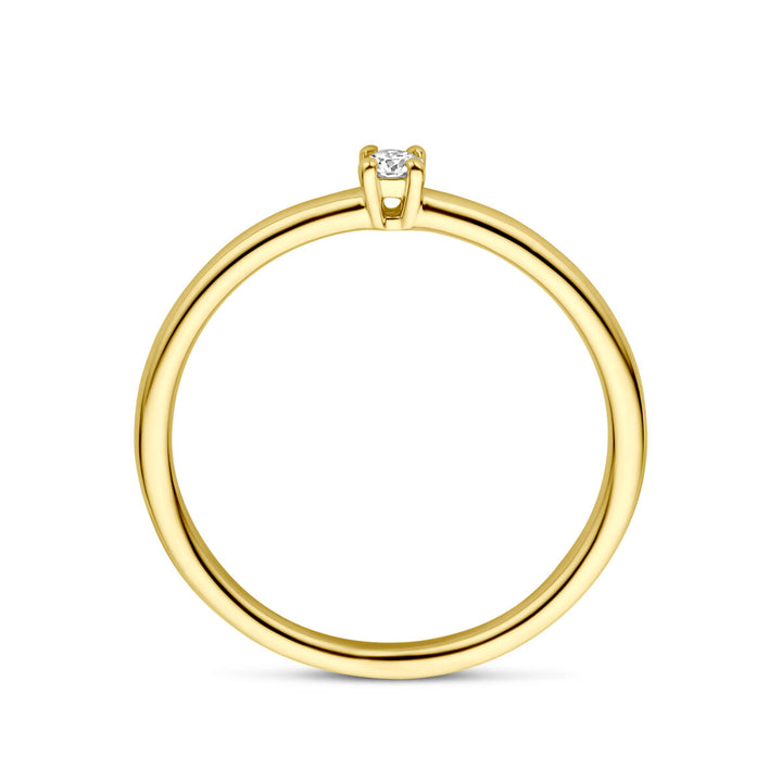ring diamant 0.05ct h si 14K geelgoud