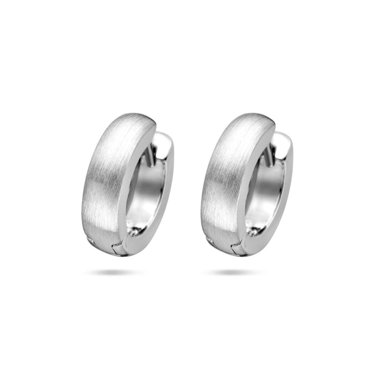 flache Ohrhänger 4,0 mm poly/mattsilber rhodiniert