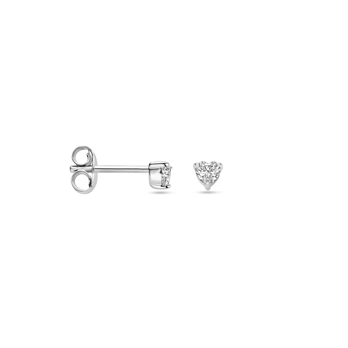 Ohrstecker Herz Zirkonia 3,5 mm Silber rhodiniert