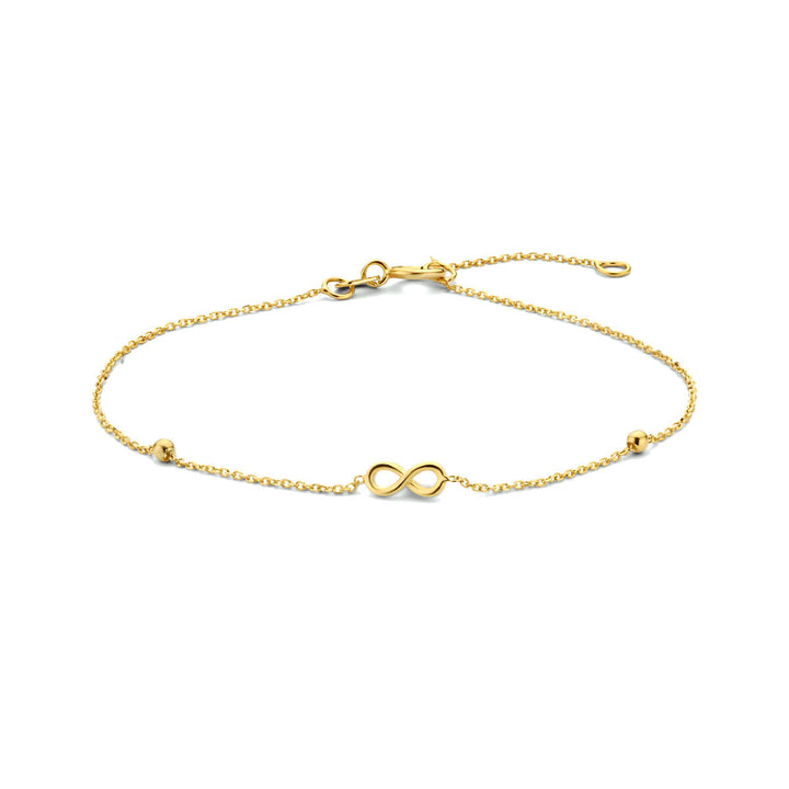 Goldarmband Damen Unendlichkeit und Kugeln 14K