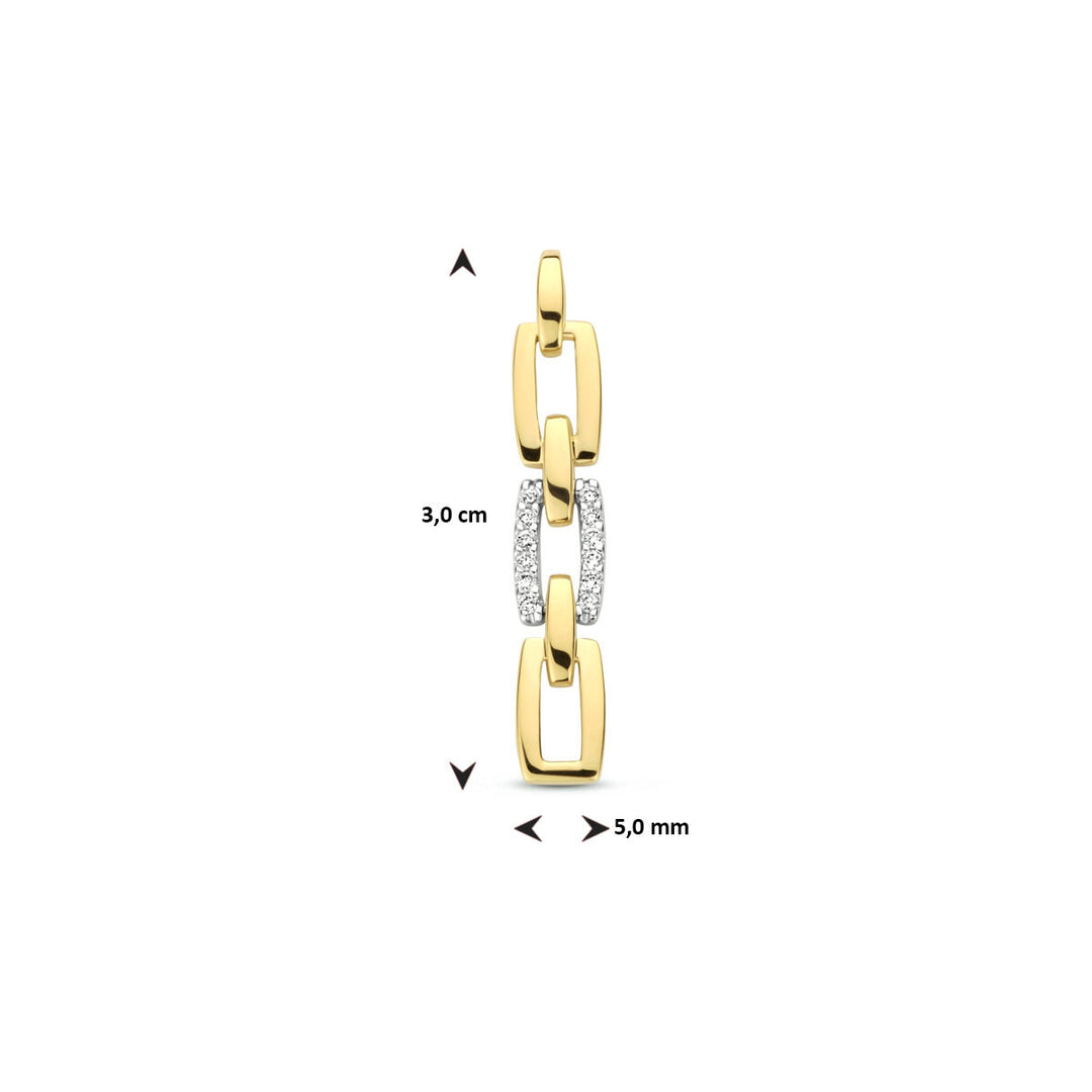 Anhänger-Link-Diamant 0,05 ct h si 14 K Bicolor-Gold gelb/weiß