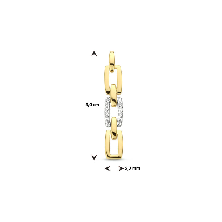 Anhänger-Link-Diamant 0,05 ct h si 14 K Bicolor-Gold gelb/weiß