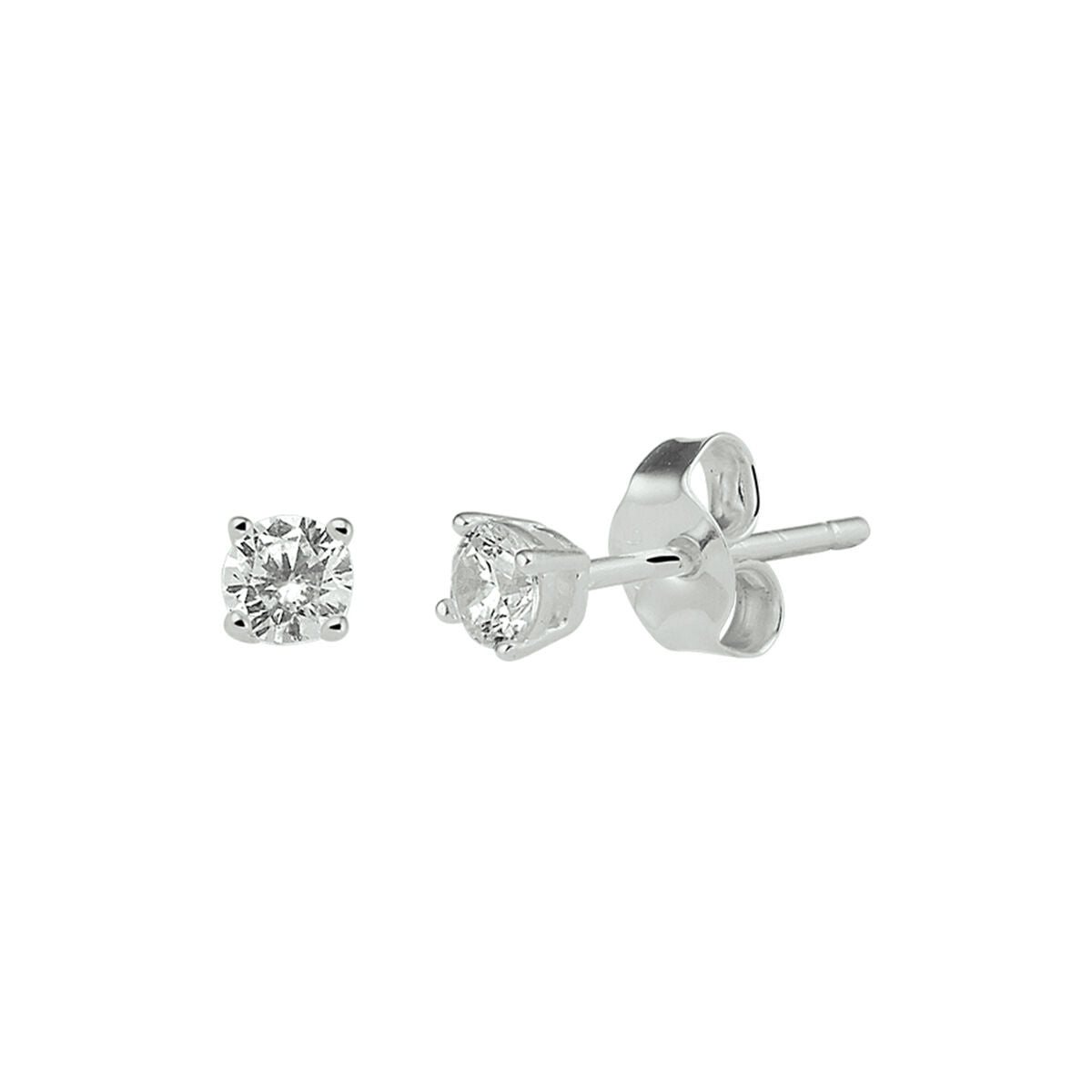 Ohrstecker aus Silber mit weißen Zirkonia in quadratischer Form