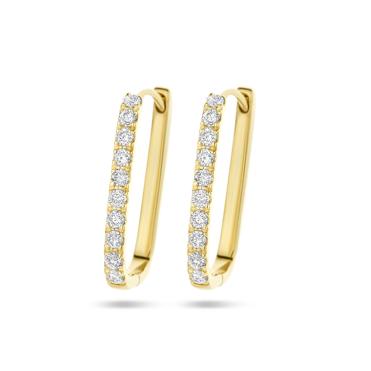 Klapp-Ohrringe aus 14K Gelbgold mit Diamanten von 0,22 ct (2x 0,11 ct) in H SI