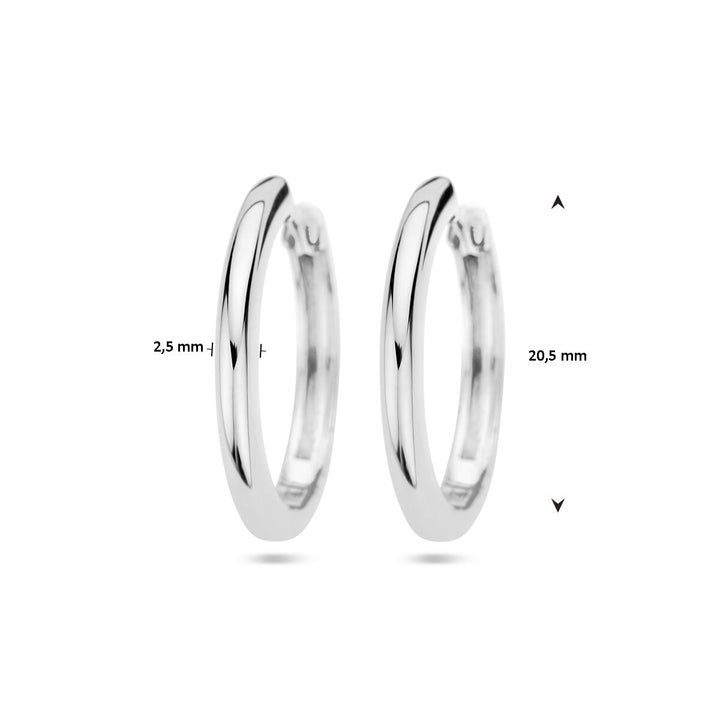 Ohrhänger 2,5 mm halbrund, Silber rhodiniert