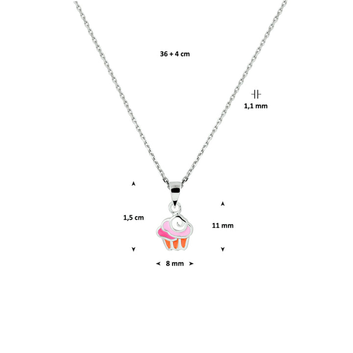 Halskette Cupcake 36 + 4 cm Silber rhodiniert