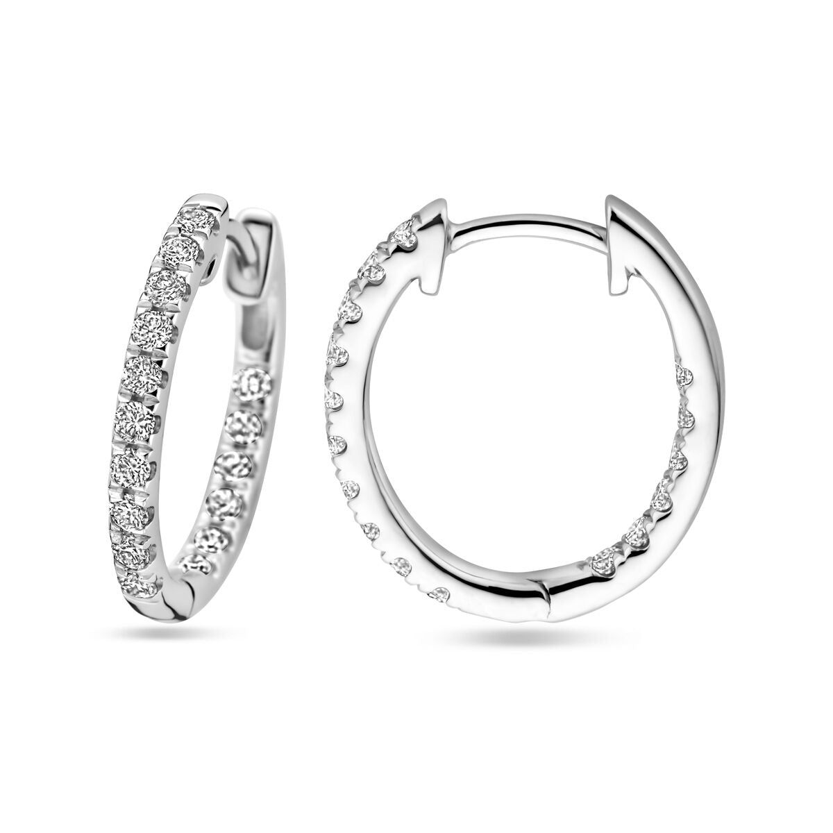 Klappcreolen Labor Diamant 0.46ct (2x 0.23ct) H SI 14K Weißgold