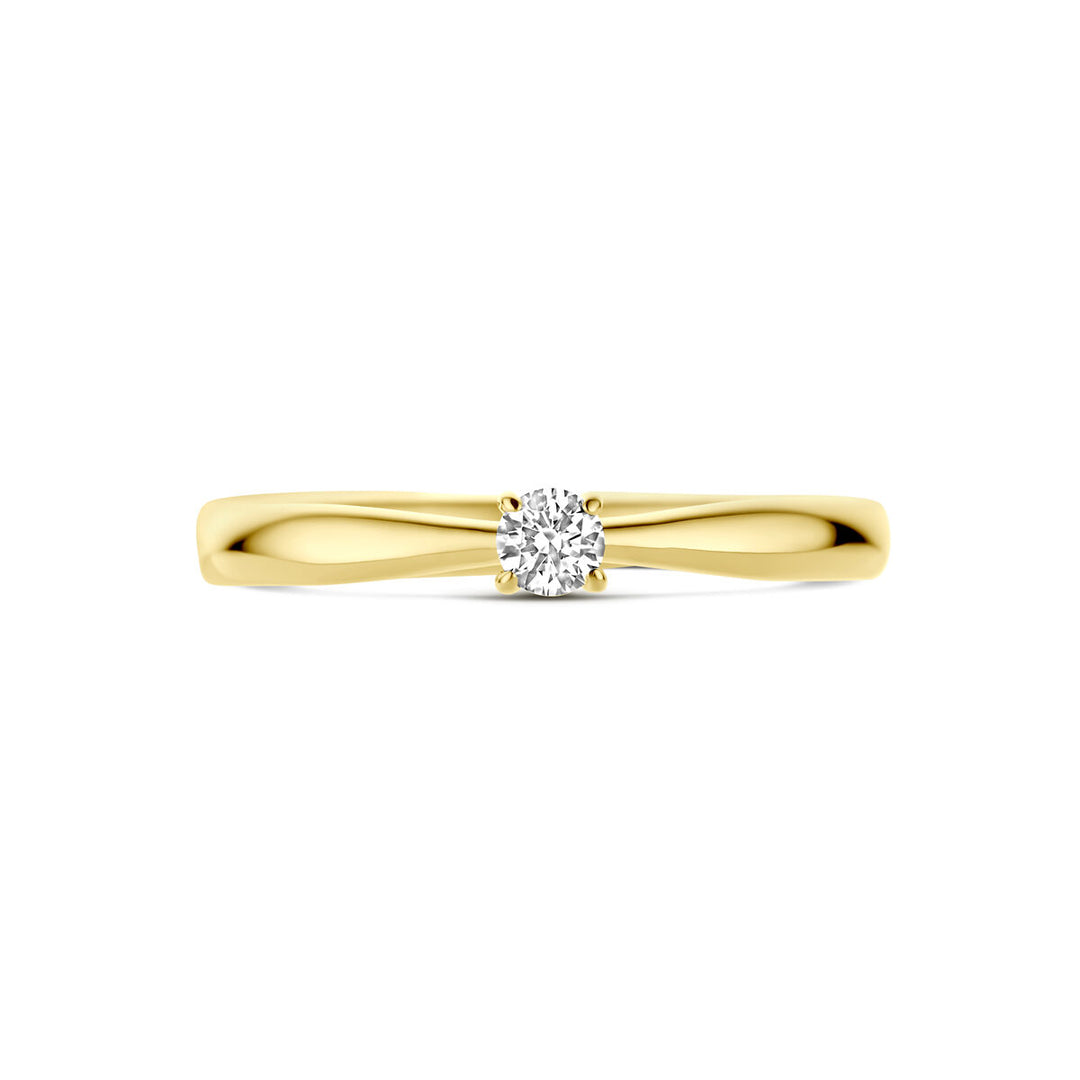 aanzoeksring diamant 0.10ct h si 14K geelgoud