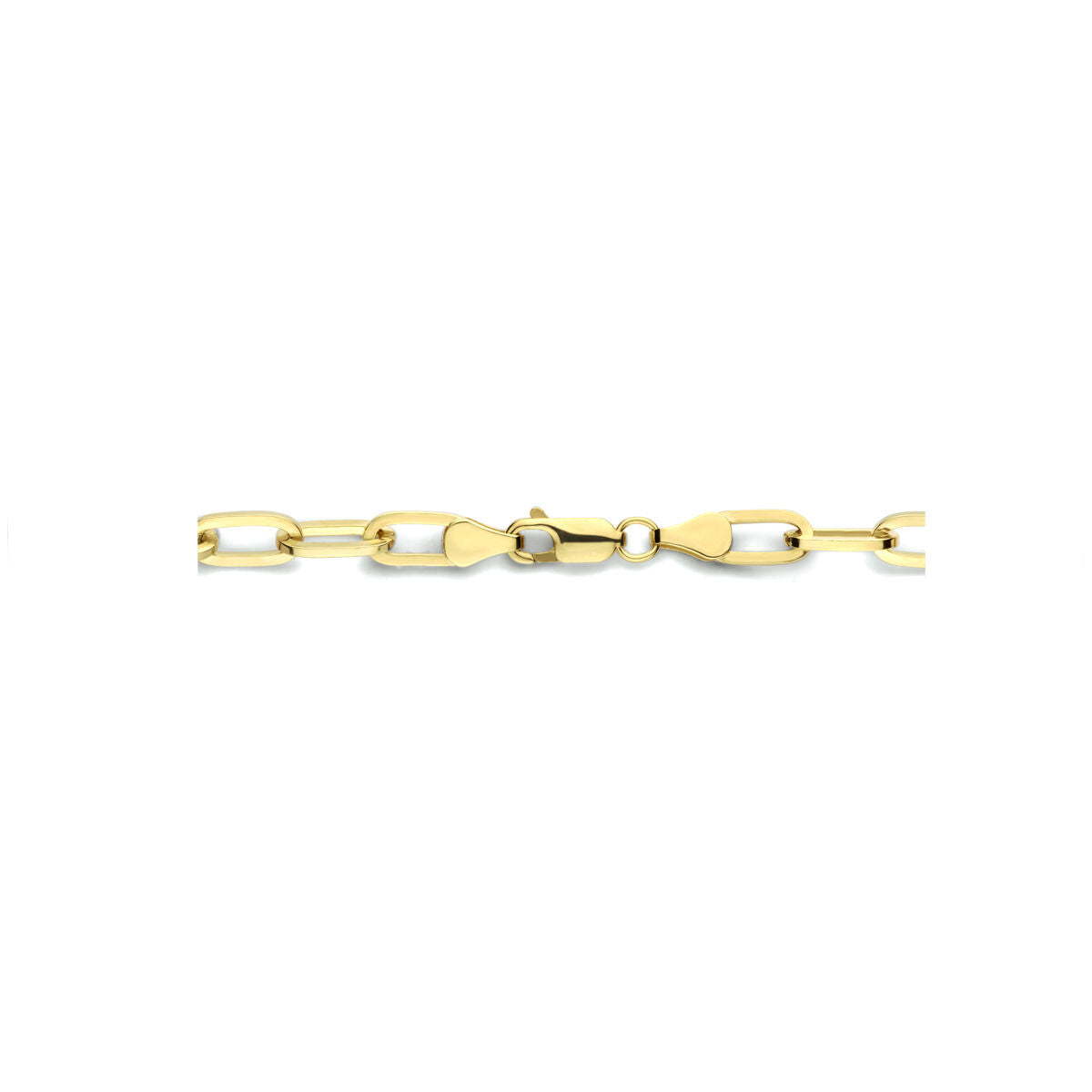 Halskette Büroklammer flach massiv 5,0 mm 45 cm Zilgold (Gelbgold mit Silberkern)