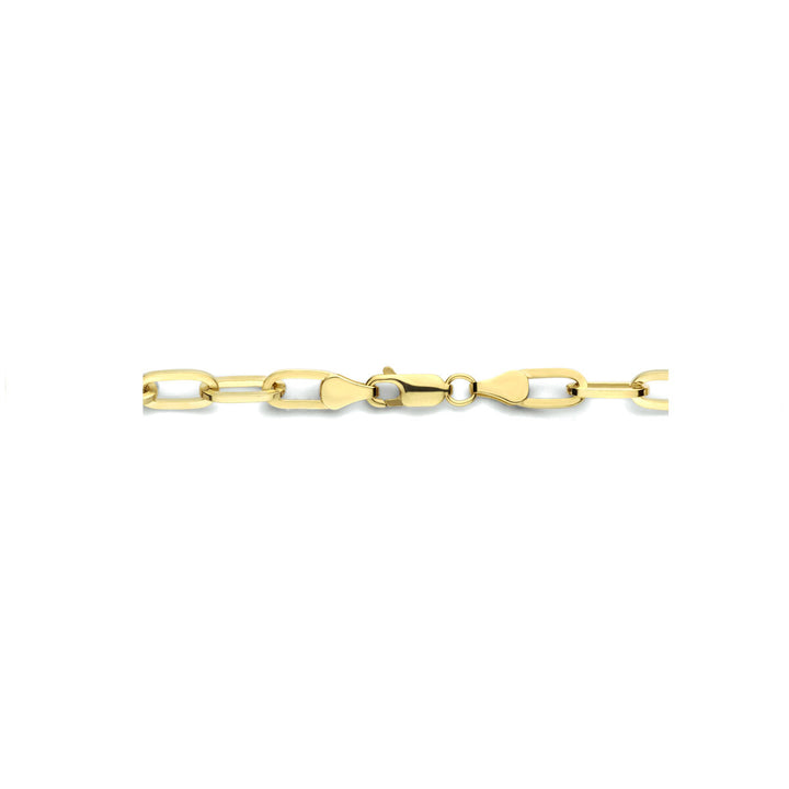 Halskette Büroklammer flach massiv 5,0 mm 45 cm Zilgold (Gelbgold mit Silberkern)