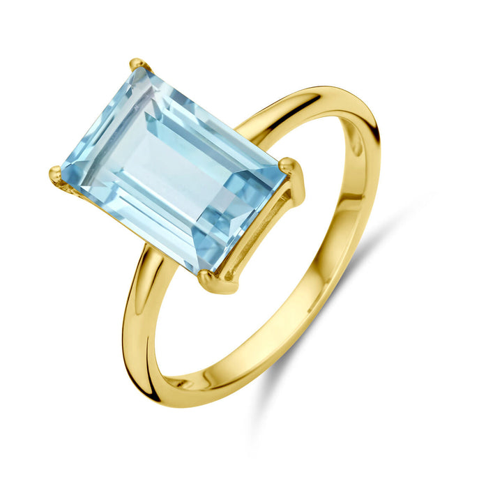 Ring Blautopas 14K Gelbgold
