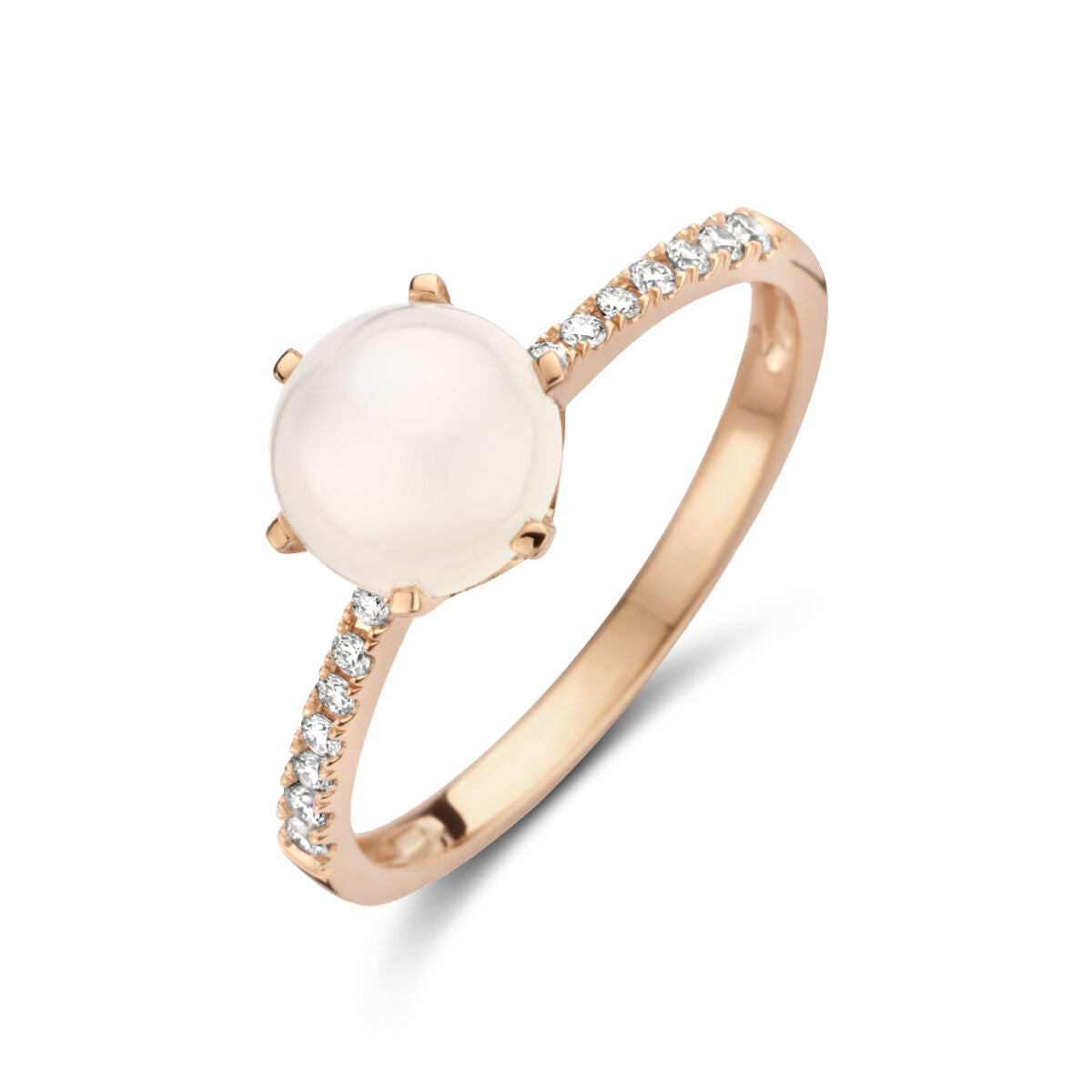 Ring Mondstein und Diamant 0.06ct H SI