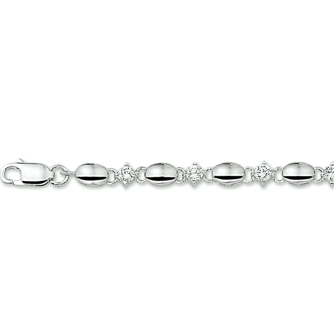 Armband Zirkonia 4,5 mm 18,5 cm Silber rhodiniert