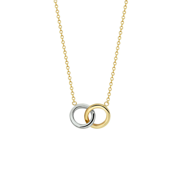 Halskette rund 40 - 42 - 44 cm 14K Bicolor-Gold gelb/weiß
