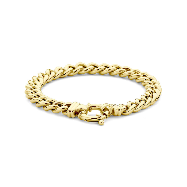 Armband Gourmette 7,7 mm 19 cm mit großem Karabinerverschluss 14K Gelbgold