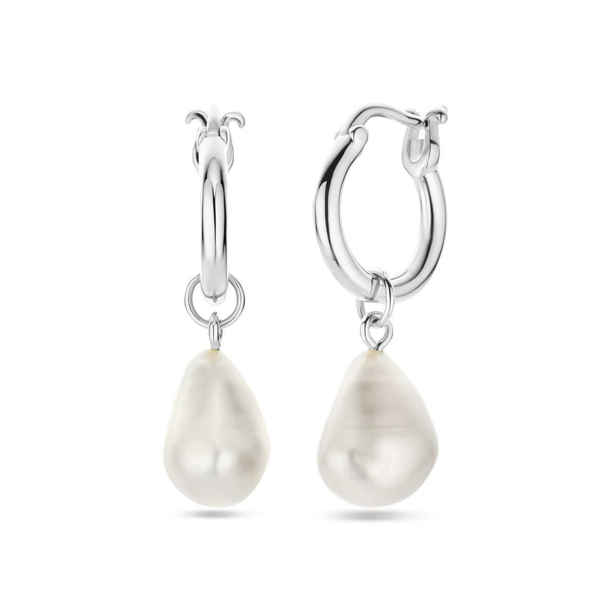 Ohrringe Barockperle 32 mm rhodiniertes Silber