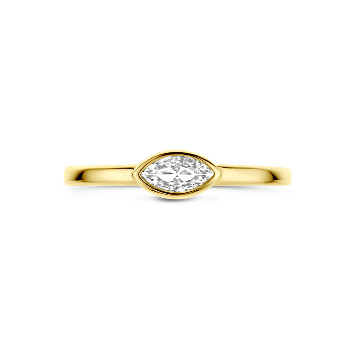 Samenring Zirkonia 14K Gelbgold