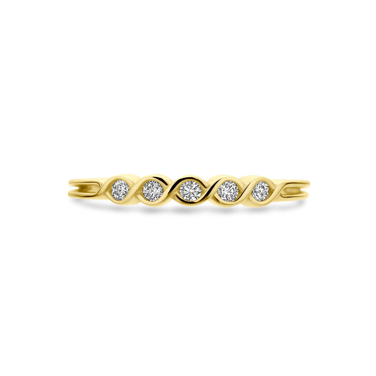 Gelbgoldring Zirkonia 14K