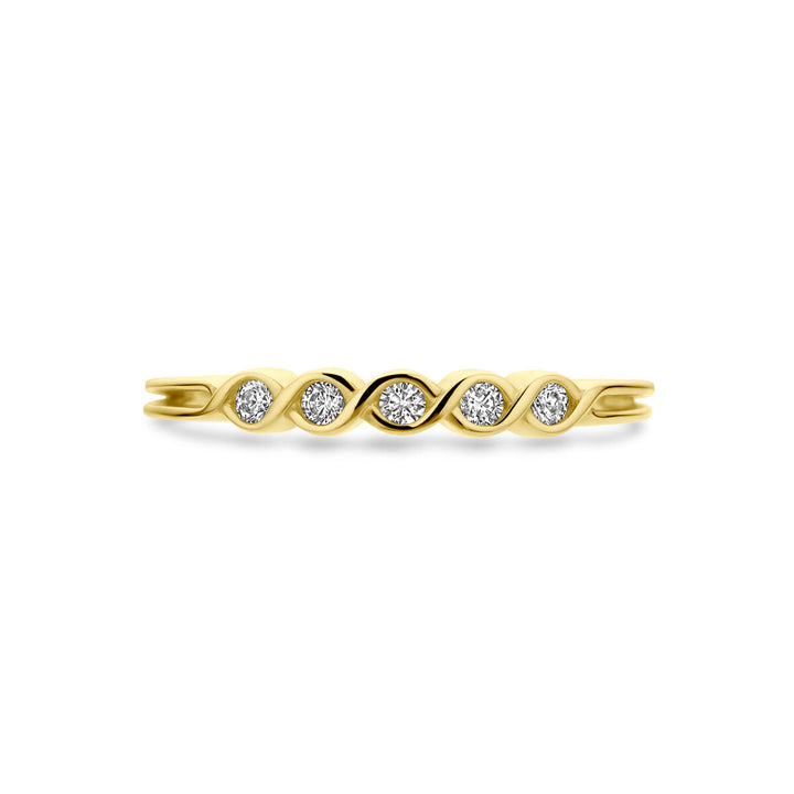 Gelbgoldring Zirkonia 14K