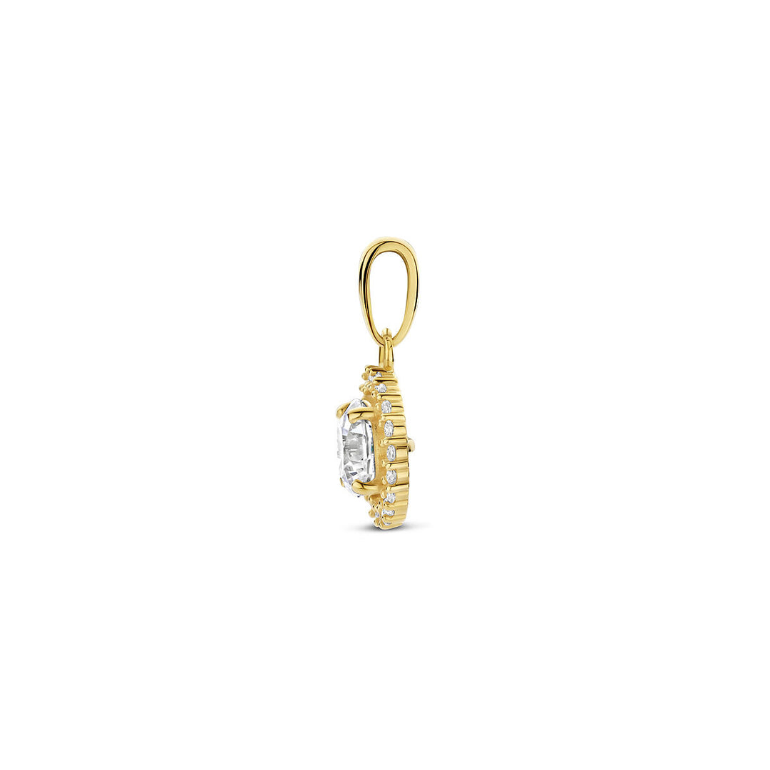 Gouden hanger met zirkonia – 9k geelgoudkleurig