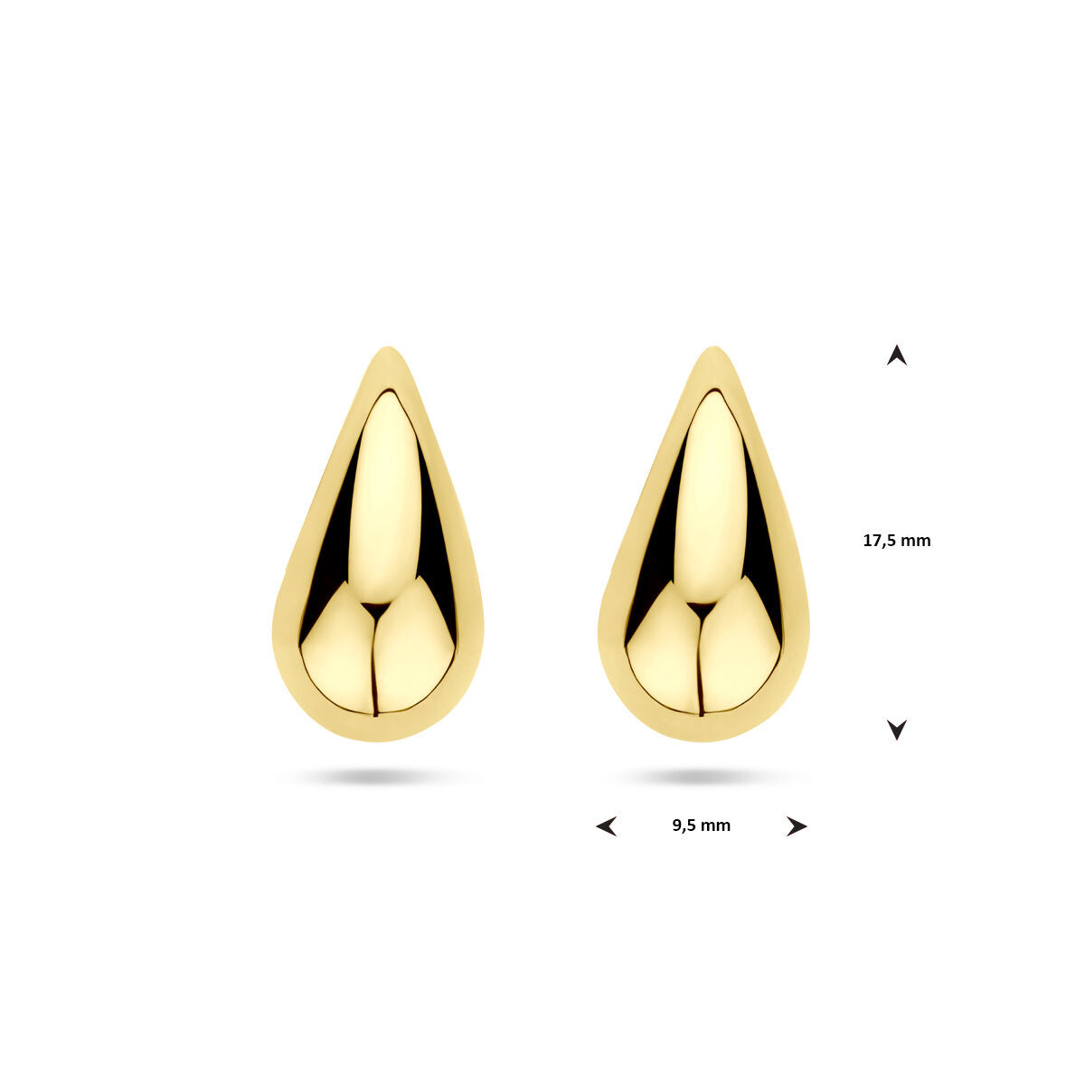 Ohrstecker Tropfen 17,5 mm 14K Gelbgold