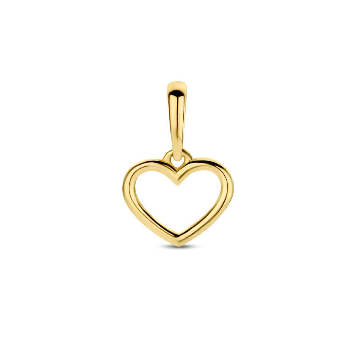 Hänger in Herzform aus 14K Gelbgold mit glatter Oberfläche und glänzendem Finish
