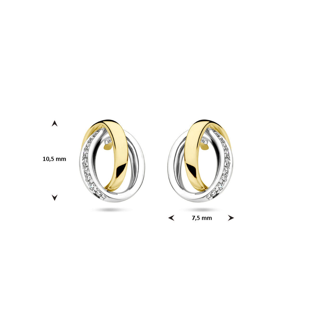 Ohrstecker Diamant 0,05ct (2x 0,025ct) h si 14K Bicolor Gold gelb/weiß