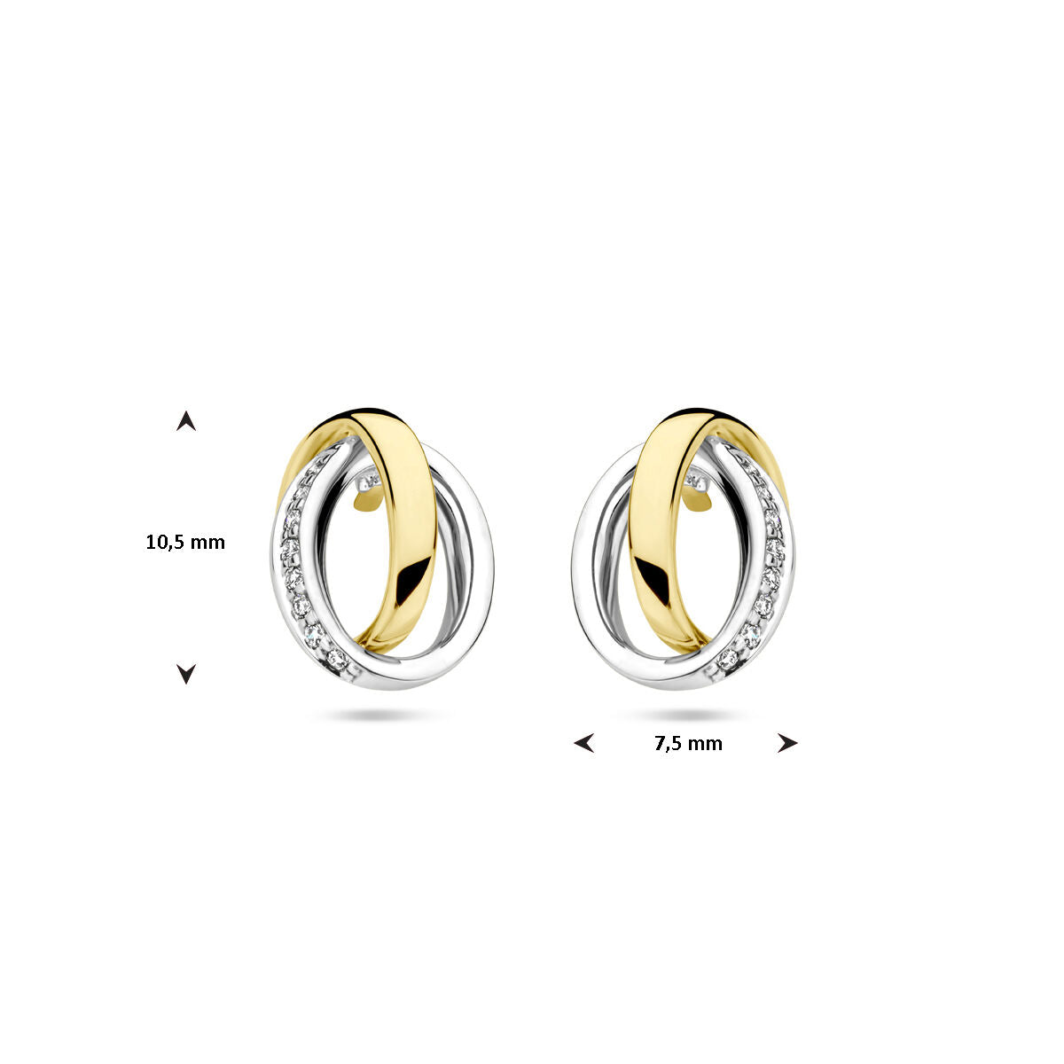 Ohrstecker Diamant 0,05ct (2x 0,025ct) h si 14K Bicolor Gold gelb/weiß