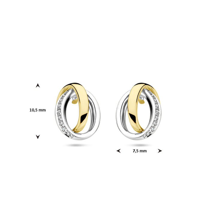 Ohrstecker Diamant 0,05ct (2x 0,025ct) h si 14K Bicolor Gold gelb/weiß