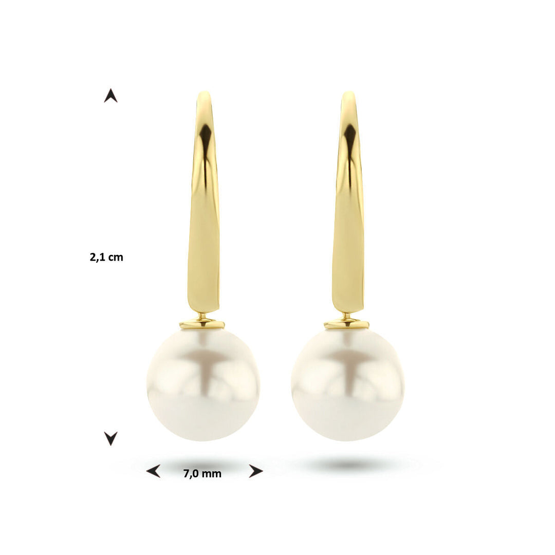 Ohrringe Perlenbrisur Haken 14K Gelbgold