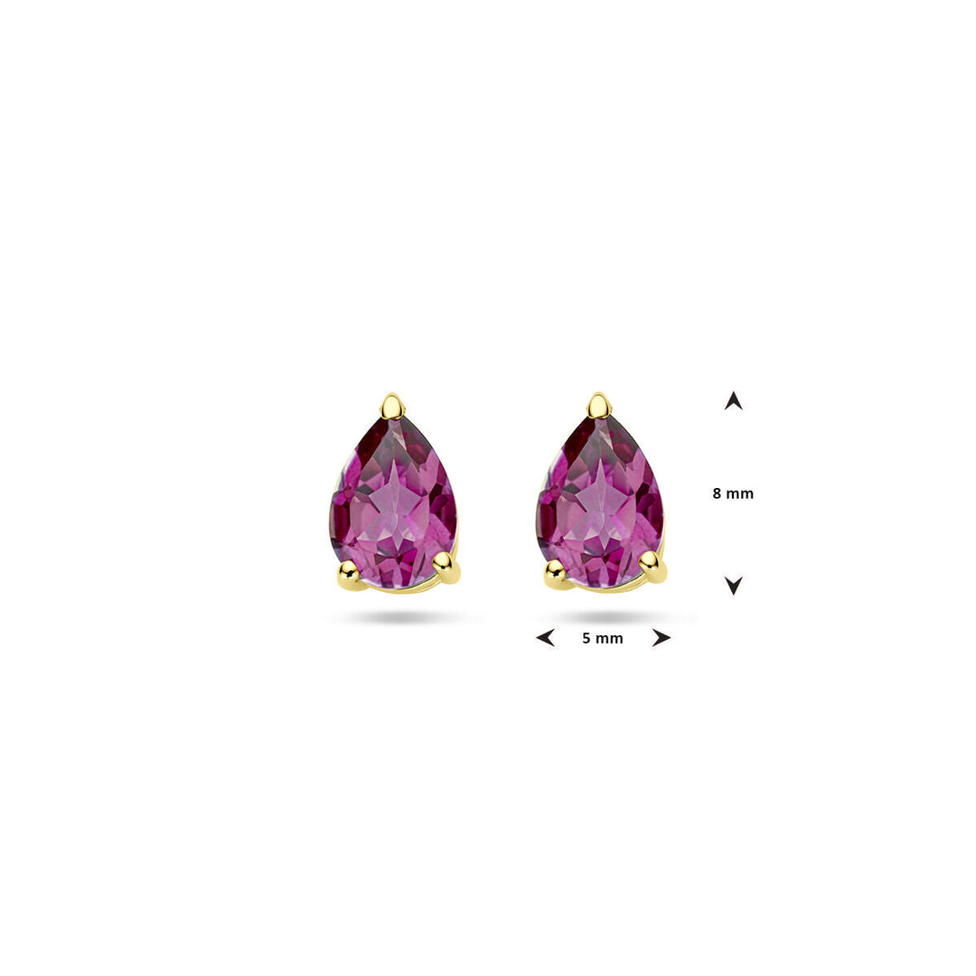 Ohrstecker rosa Topas 14K Gelbgold