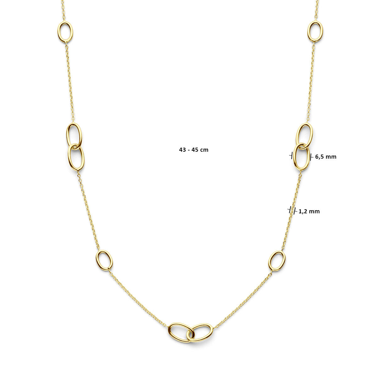 Halskette Ovale 43 - 45 cm 14K Gelbgold