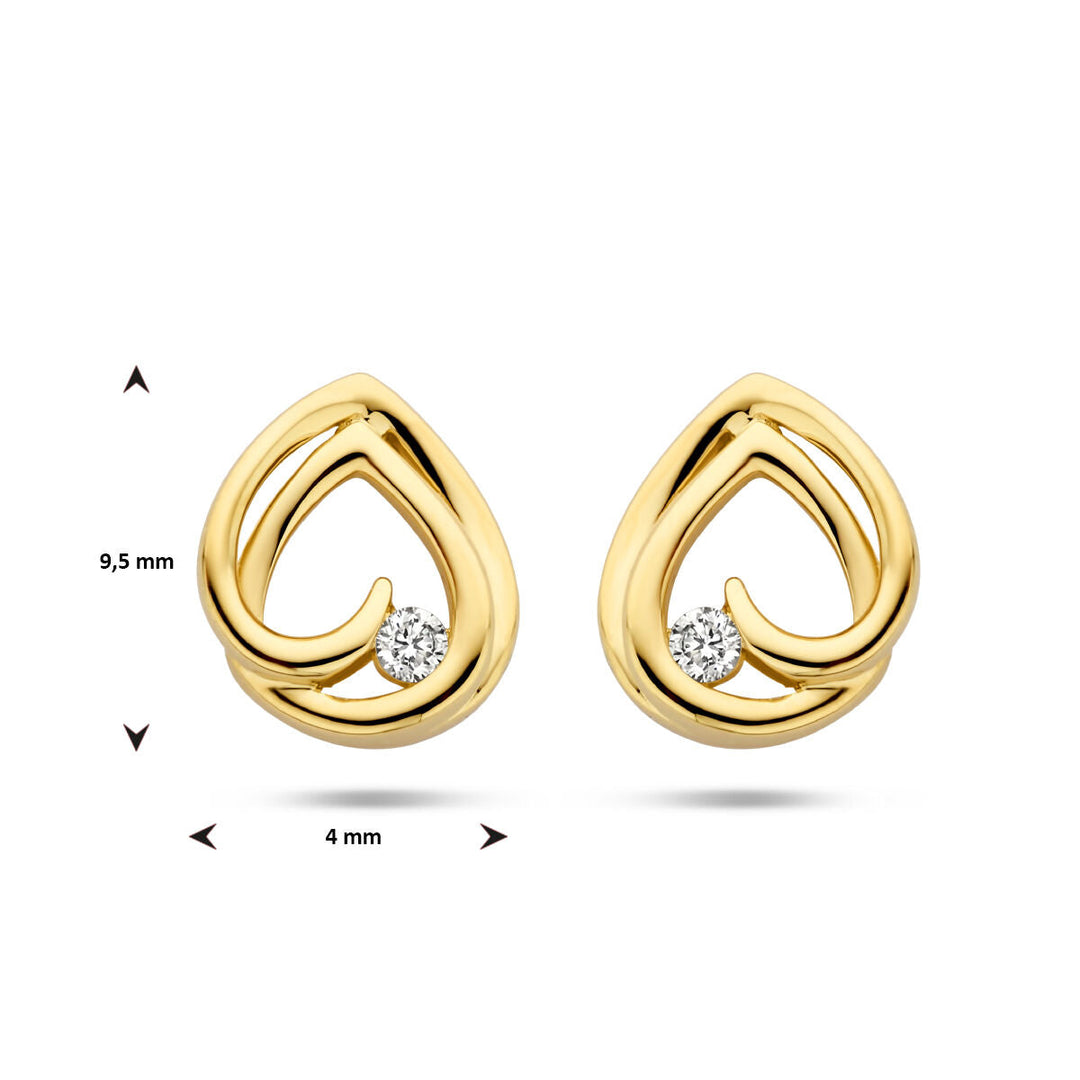 Ohrstecker Diamant 0,05 ct (2x0,025 ct) h si 14 K Gelbgold