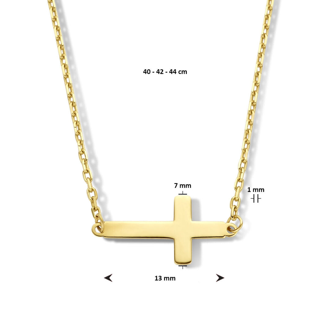 Gold Damenkette Kreuz 14K
