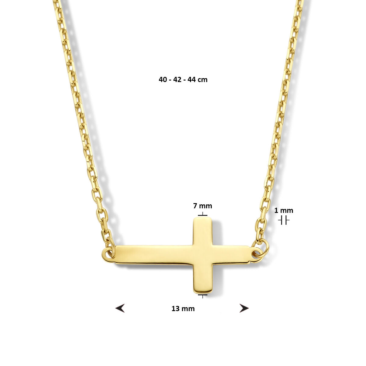 Gold Damenkette Kreuz 14K