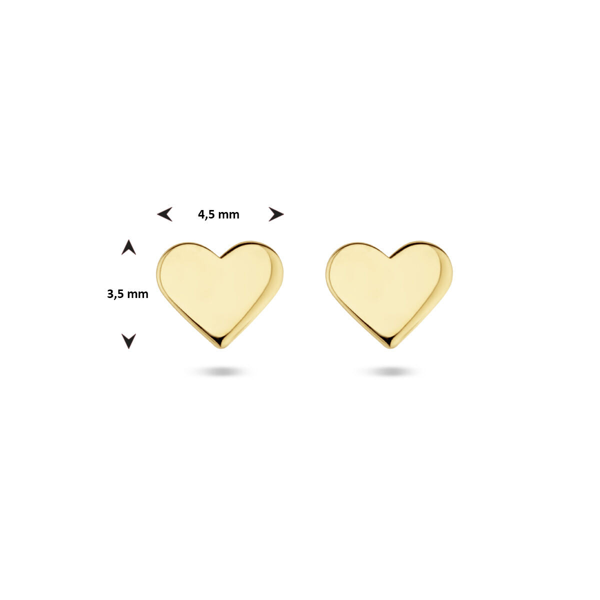 Ohrstecker Herz 14K Gelbgold